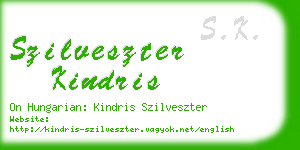 szilveszter kindris business card